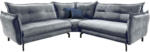 Möbelix Ecksofa mit Armteilverstellung Lava Blau/Grau Webstoff