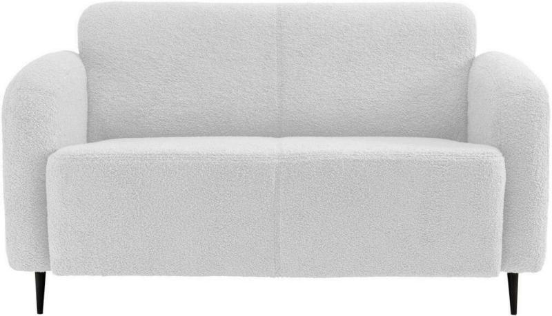 2-Sitzer-Sofa Marone Weiß Teddystoff