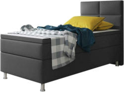 Boxspringbett mit Topper Lederlook 90x210 Miami