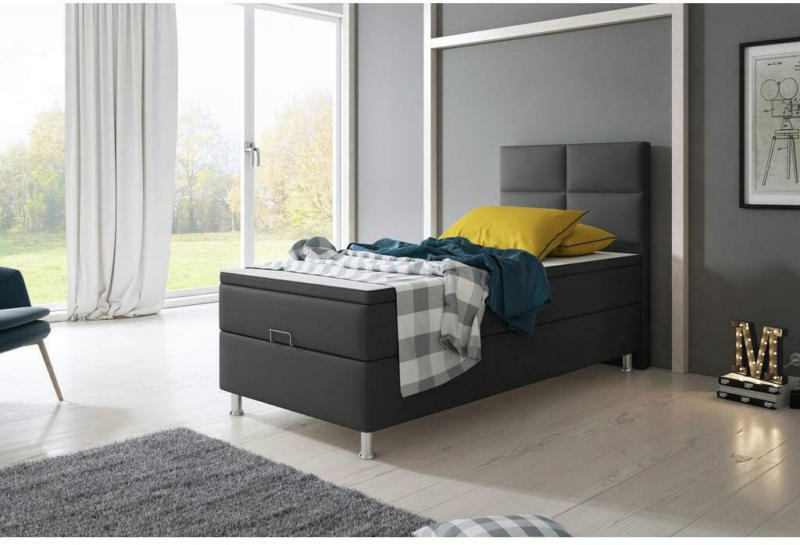 Boxspringbett mit Topper 90x200 cm Miami-Bk