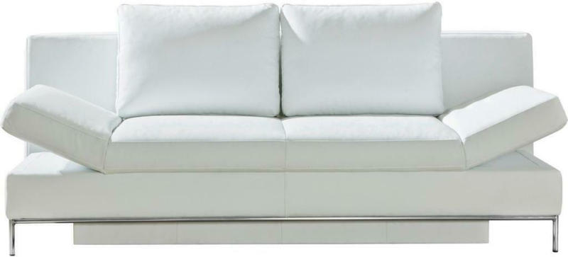 3-Sitzer-Sofa mit Schlaffunkt. und Bettkasten Occa Weiß Leder