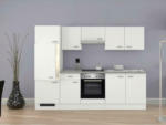 Möbelix Küchenzeile Wito G mit Geräten B: 270 cm Weiß/Hellgrau