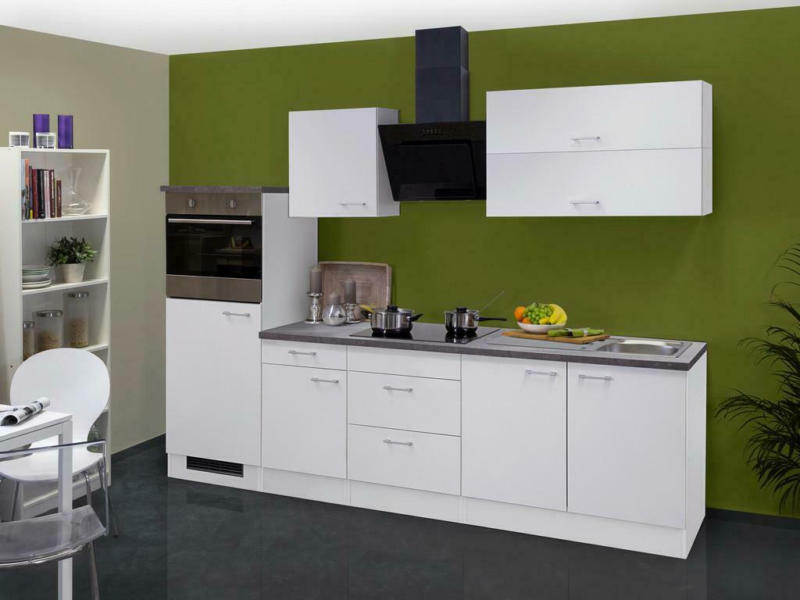 Küchenzeilen Lucca mit Geräten 270 cm Weiß