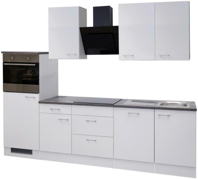 Küchenzeile Lucca mit Geräten 280 cm Weiß