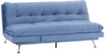 Möbelix 3-Sitzer-Sofa + Schlaffunktion Palermo Hellblau, Samt