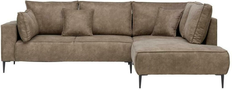 Ecksofa Kobe Braun Lederlook inkl. Kissen