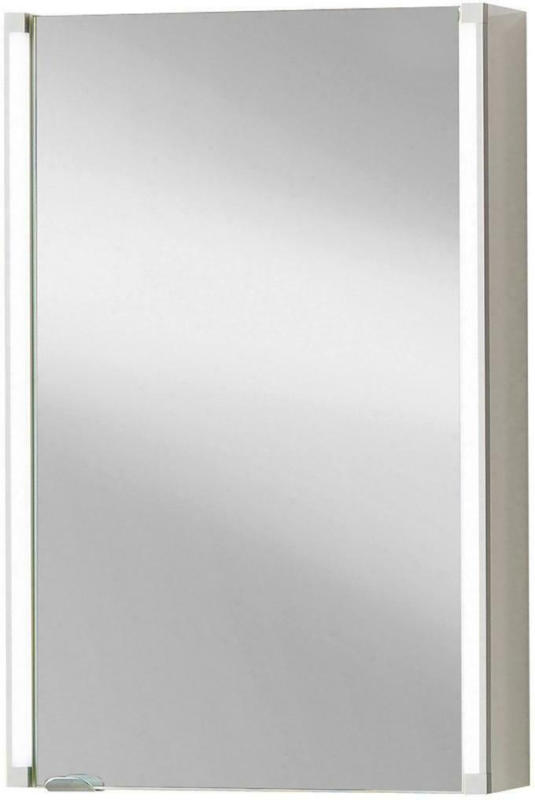 Spiegelschrank mit Türdämpfer + LED-Line B: 42,5cm, Weiß