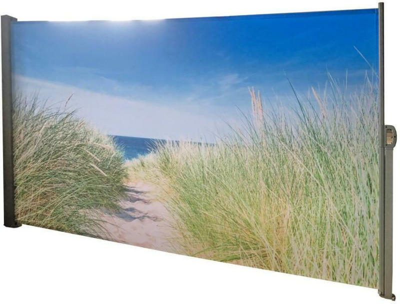 Seitenmarkise 300x160 cm Bunt Norseeküstenmotiv Ausziehbar
