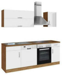 Küchenzeile Sorrento mit Geräten 210 cm Weiß