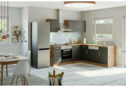 Einbauküche Eckküche Möbelix ohne Geräte 210x150 cm Anthrazit