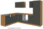 Möbelix Einbauküche Eckküche Möbelix Winkelblock ohne Geräte 210x150 cm Anthrazit
