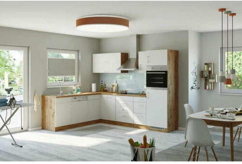 Einbauküche Eckküche Möbelix Winkelblock ohne Geräte 270x210 cm Weiß