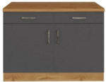 Möbelix Küchenunterschrank B: 100 cm Anthrazit/Eiche Dekor + Laden