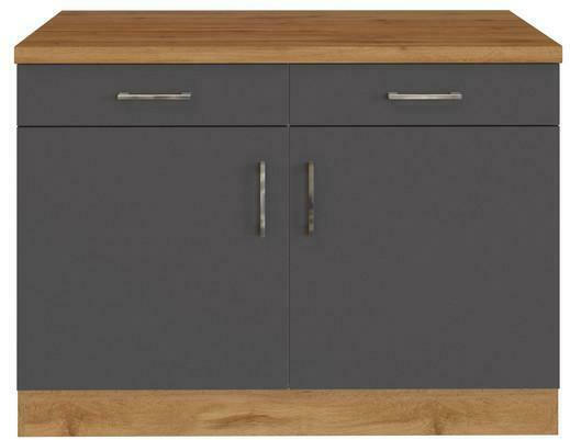 Küchenunterschrank B: 100 cm Anthrazit/Eiche Dekor + Laden