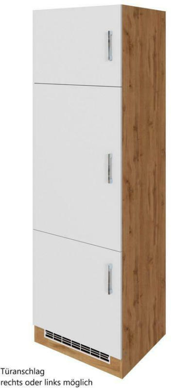 Kühlschrank-Umbauschrank B: 60 cm Weiß/ Eiche Dekor