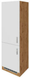 Kühlschrank-Umbauschrank Kombi B: 60 cm Weiß/Eiche Dekor