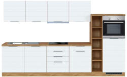 Küchenzeile Florenz Mit Geräte B: 330 cm Weiß/Eiche