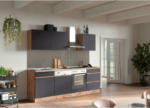 Möbelix Küchenzeile Turin ohne Geräte B: 240cm Grau/Wotaneiche Dekor