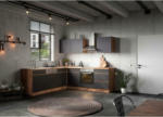 Möbelix Einbauküche Eckküche Möbelix Turin ohne Geräte 240x240 cm Grau/Eiche Dekor