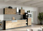 Möbelix Küchenzeile Turin mit Geräten B: 330 cm Graphitfarben/Eiche