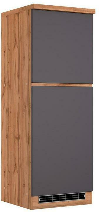 Kühlschrank-Umbauschrank Turin B: 60 cm Grau/Wotaneiche Dekor