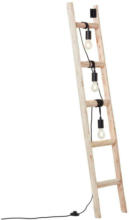 Möbelix Stehlampe Holz Ladder Schwarz/Braun mit Fußschalter