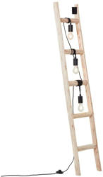 Stehlampe Holz Ladder Schwarz/Braun mit Fußschalter