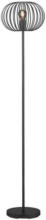 Möbelix Stehlampe Mocca Schwarz mit Fernbedienung, Fußschalter