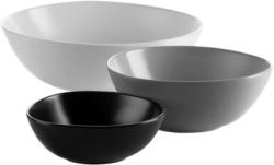 Schüssel Keramik Rund Grau/Schwarz/Weiß 3tlg