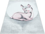 Möbelix Kinderteppich Rehkitz Pink Bambi 120x170 cm