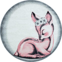 Kinderteppich Rund Rehkitz Pink Bambi ⌀ 160 cm