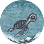 Möbelix Kinderteppich Rund Schildkröte Blau Bambi ⌀ 120 cm