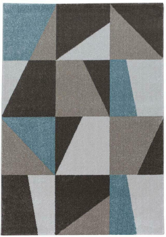 Webteppich Blau/Grau/Weiß Naturfaser Efor 160x230 cm