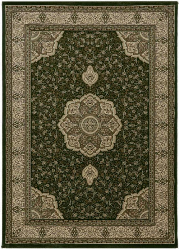 Orientalischer Webteppich Grün Naturfaser Kashmir 300x400 cm