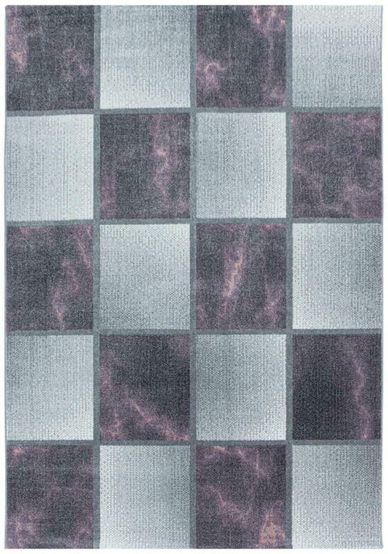 Webteppich Lila/Grau Naturfaser Ottawa 120x170 cm