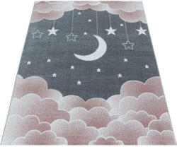 Kinderteppich Wolken-Mond Rosa Funny Pink 160x230 cm