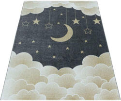 Kinderteppich Wolken-Mond Gelb Funny Yellow 160x230 cm