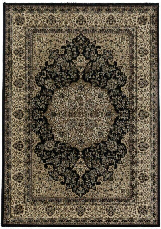 Orientalischer Webteppich Schwarz Kashmir 240x340 cm