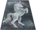 Möbelix Kinderteppich Einhorn Grau/ Weiß Funny Grey 160x230 cm