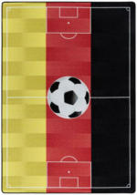 Möbelix Kinderteppich Fußball Schwarz/ Rot/Gold Play 140x200 cm