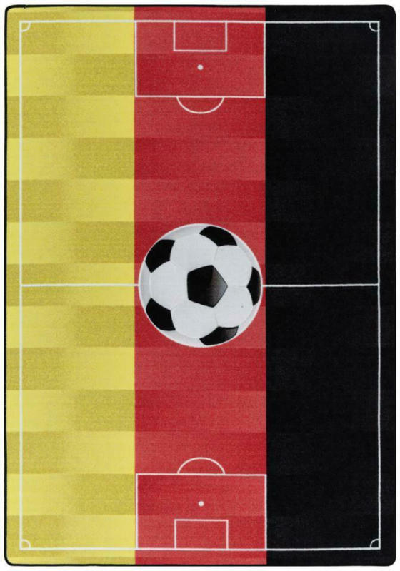 Kinderteppich Fußball Schwarz/ Rot/Gold Play 160x230 cm