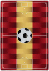 Kinderteppich Fußball Rot/ Gold Play 140x200 cm
