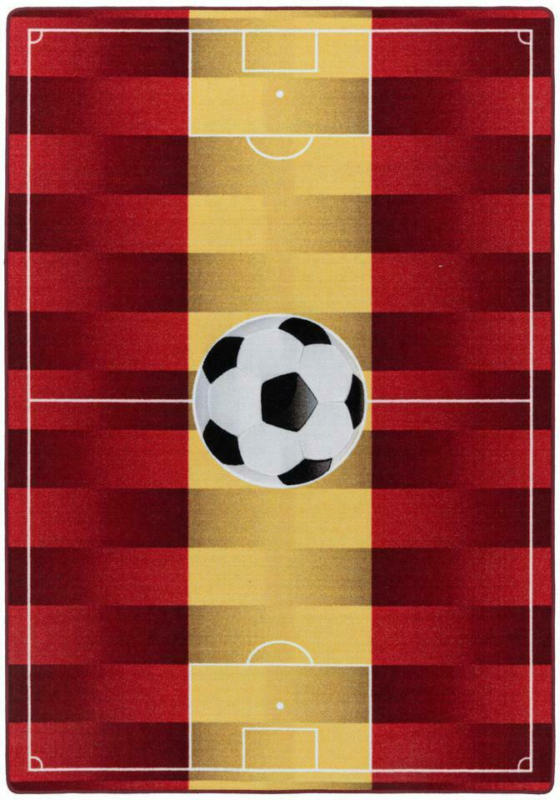 Kinderteppich Fußball Rot /Gold Play 160x230 cm