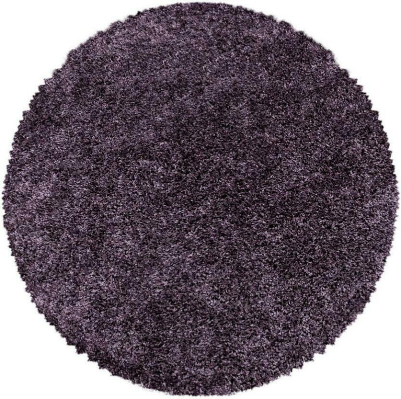 Hochflor Teppich Violett Naturfaser Sydney Ø 200 cm
