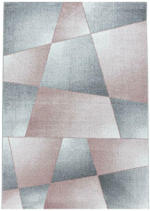 Möbelix Hochflor Teppich Rosa /Grau Rio 120x170 cm