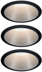 Einbauspot Ø 8,8 cm Schwarz/ Silberfarben 3-teilig dimmbar