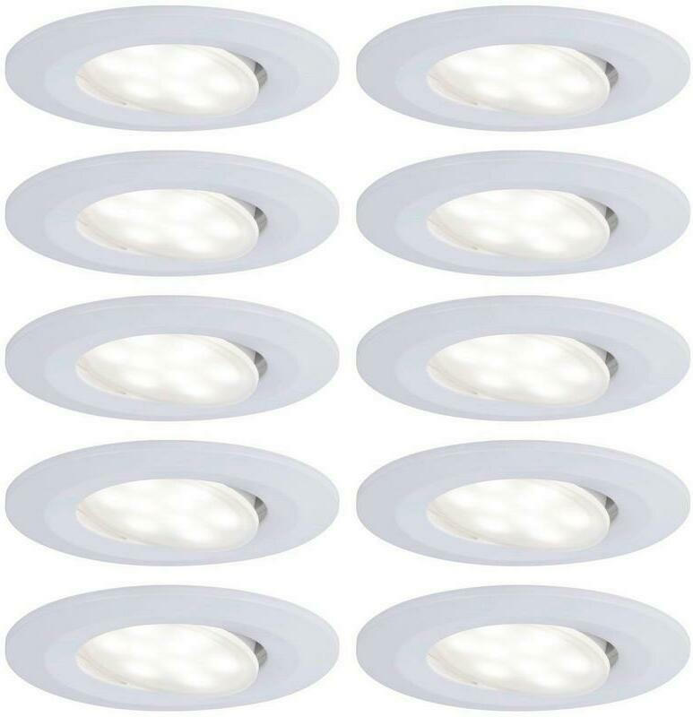 LED-Deckenleuchte Ø 9 cm 10er-Set Schwenkbar Weiß