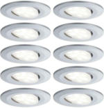 Möbelix LED-Deckenleuchte Ø 9 cm 10er- Set Schwenkbar Chromfarben