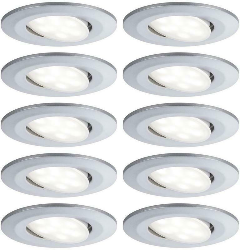 LED-Deckenleuchte Ø 9 cm 10er- Set Schwenkbar Chromfarben