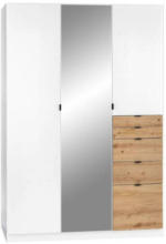 Möbelix Drehtürenschrank Mit Spiegel + Laden B: 136 cm Ontario, Weiß